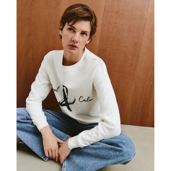 El Corte Inglés Southern Cotton Printed Sweatshirt Top Long Sleeve M New 283721 - Picture 5 of 9